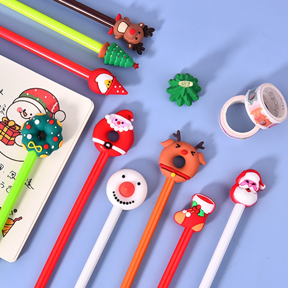 

Pulpen Gel Motif Donat Karakter Christmas Natal Import/ Pulpen Karakter Santa Claus/Pulpen Karakter Christmas Lucu Unik
