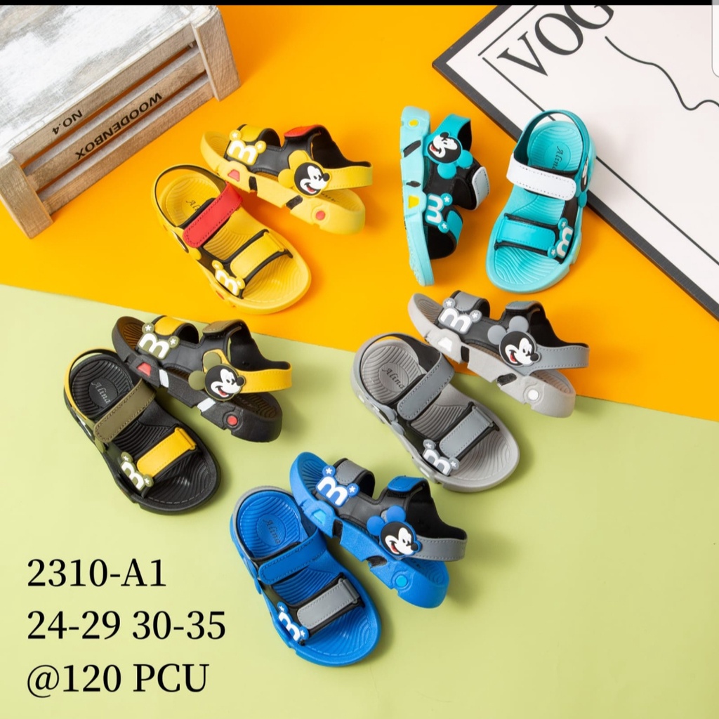 Sandal Anak Laki-Laki Jelly Impor Motif Mickey Sendal Anak Cowok Tali Belakang