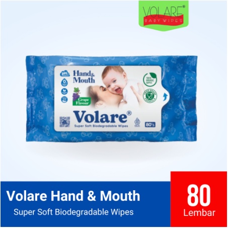 Wetkins tisue basah volare hand &amp; mouth 80 sheet