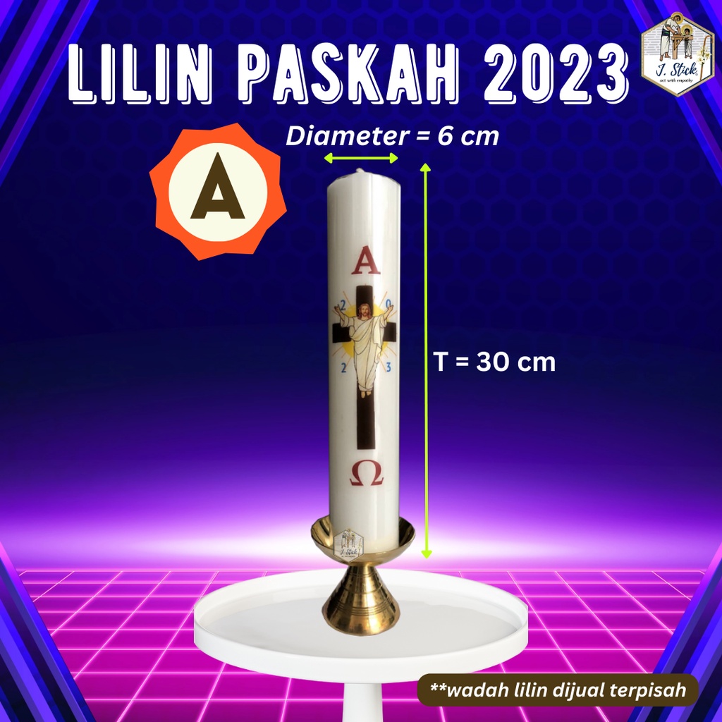 LILIN PASKAH, JUMBO tinggi 30 dan 40 cm  diameter 6 cm