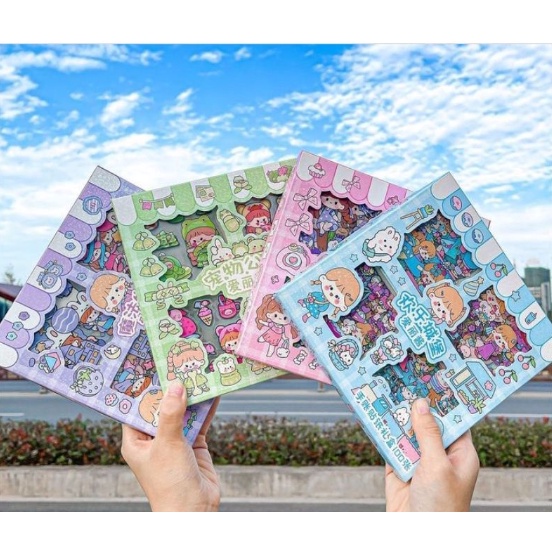 STICKER MOMO WATERPROOF ISI 100 LEMBAR PER BOX-COCO MIX WRNA 100PCS