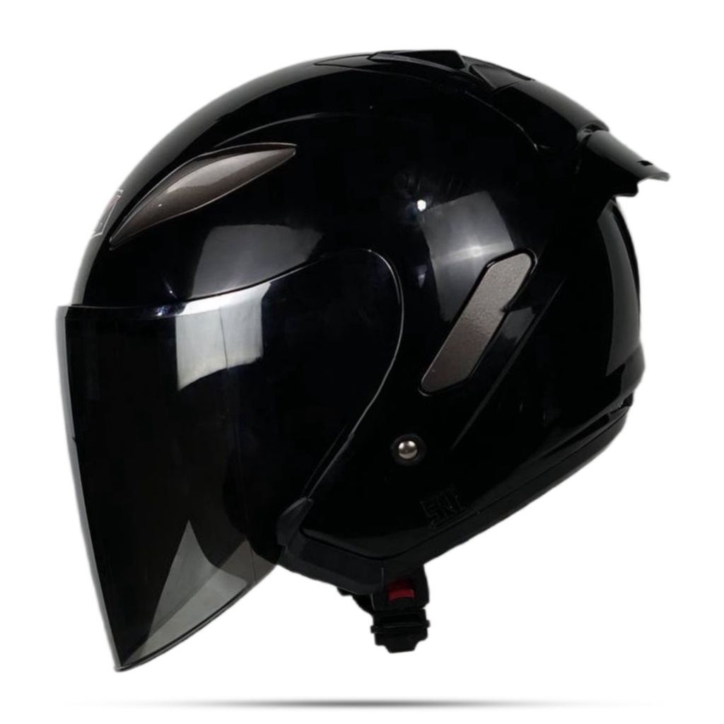 Helm Half Face ALV Polos Solid Paket Ganteng / Helm Pria Dan Wanita Dewasa PREMIUM SNI DOT COD