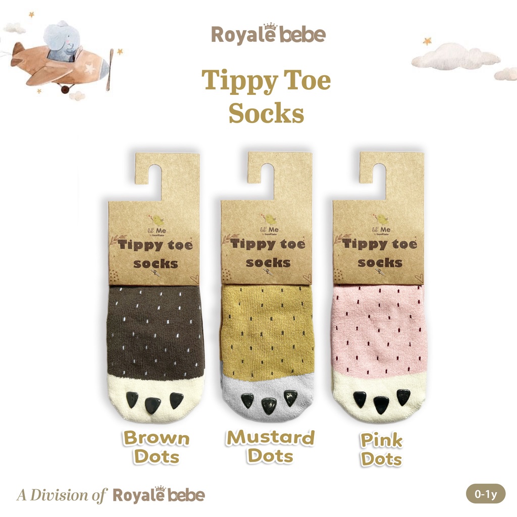 ROYALE BEBE TIPPY TOE SOCK KAOS KAKI BAYI KAOS KAKI ANAK MOTIF LUCU HANGAT 0 - 12 BULAN