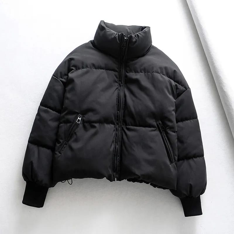 Jaket Crop Winter Winter Tebal Hangat Lembut