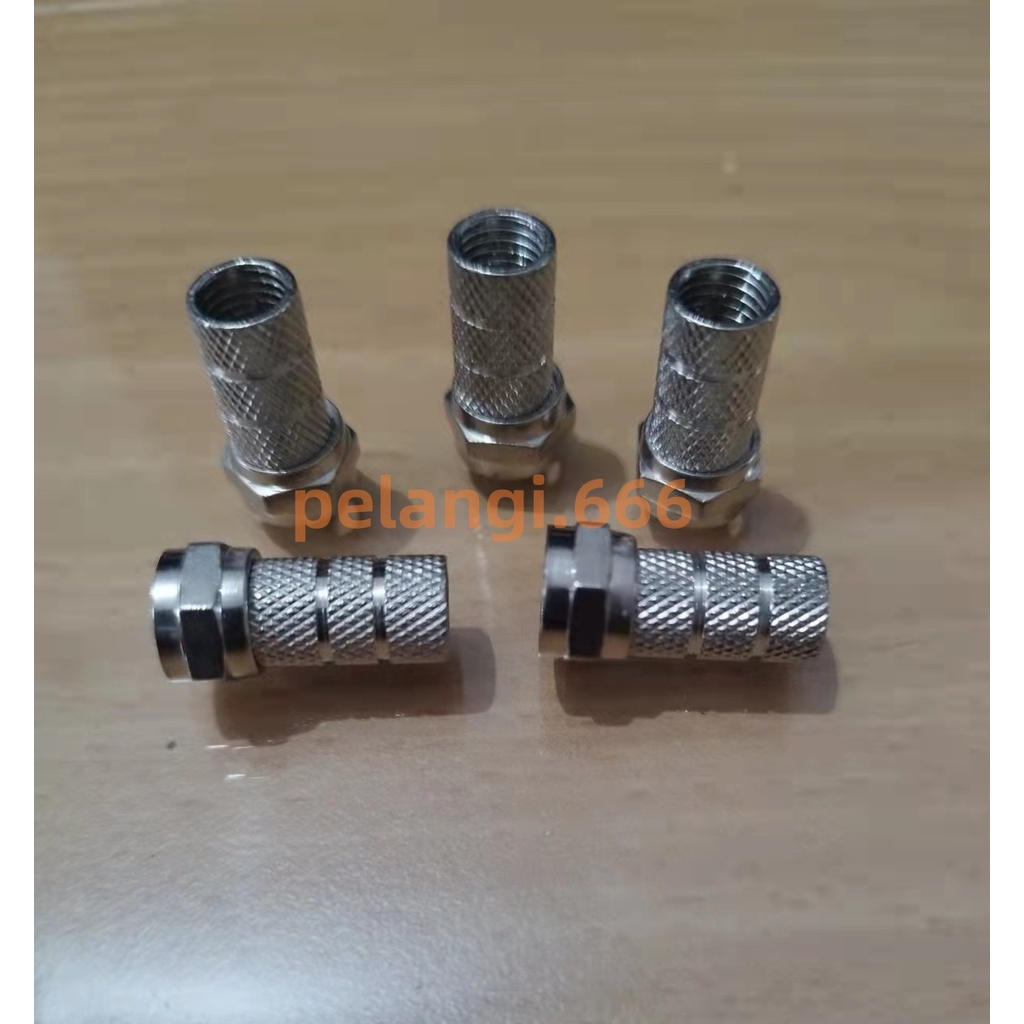 (Tebal) Konektor F Drat RG6 / Connector Jack RG6 Antena/TV/Parabola kualitas bagus