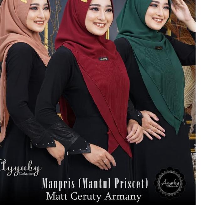 ♦ HIJAB BERGO KHIMAR HOODIE MANPRIS (MANTUL PRISKET) ORI AYYUBIY BAHAN CERUTYBABYDOL ARMANY ☼