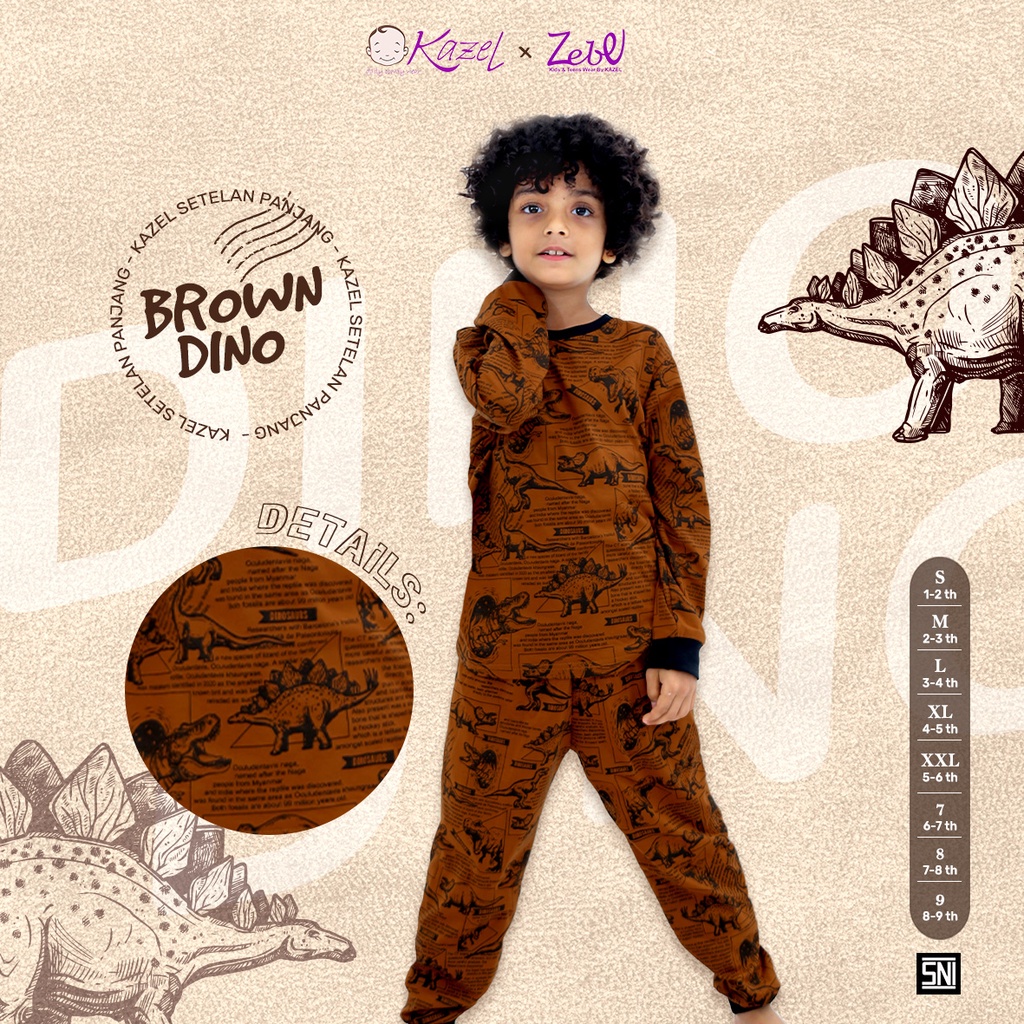 1stel Kazel Piyama Boy Motif Big Size S/M/L/XL/XXL/7/8/9/10/11/12 Untuk Baby-12 Tahun - Setelan Panjang Anak / Baju Tidur Anak