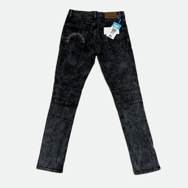 Black Stone - Denim Pants Skinny Bikers Full Patch Softjeans Stretch Elastis | Jeans ripped Pria | Jeans Rider Pria