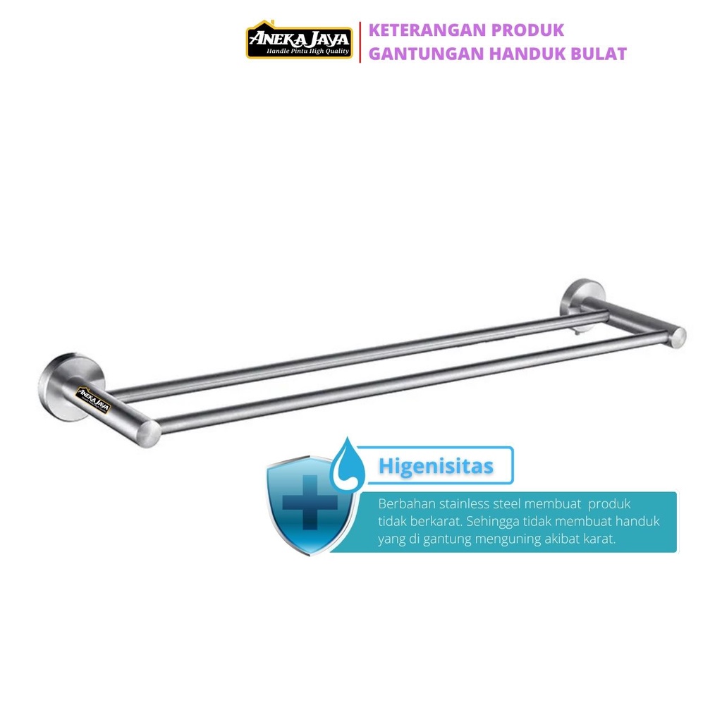 Gantungan Handuk rak handuk Stainless steel anti karat Serbaguna Didinding Tembok