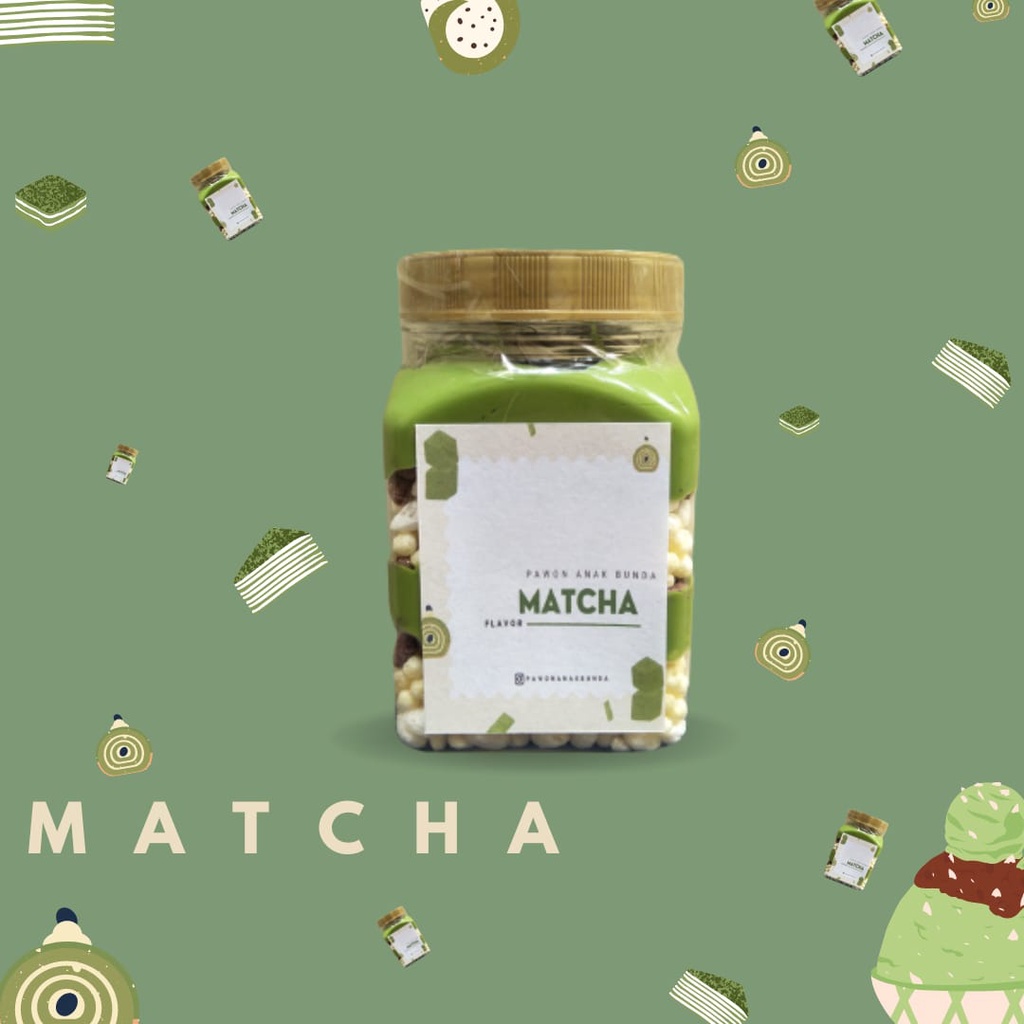 

Crunchy Matcha Melt/Snack Jar/Rice Crispy dengan Matcha leleh/ Coklat Matcha leleh dalam toples