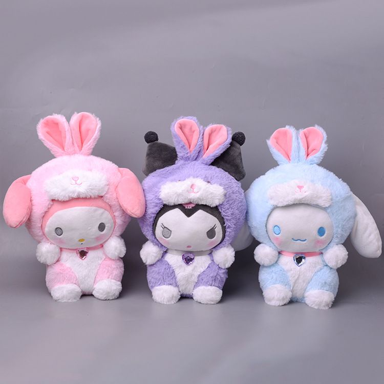 MAINAN BONEKA CINNAMOROLL MELODY KUROMI KOSTUM KELINCI RABBIT BUNNY PLUSH LUCU