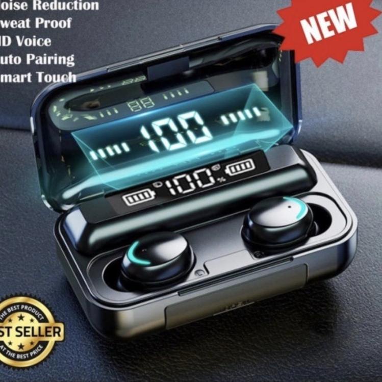 ❆ Headset Bluetooth TWS F9-5 LED Smart Display With Powerbank - Headset bluetooth TWS F9-5 ❋
