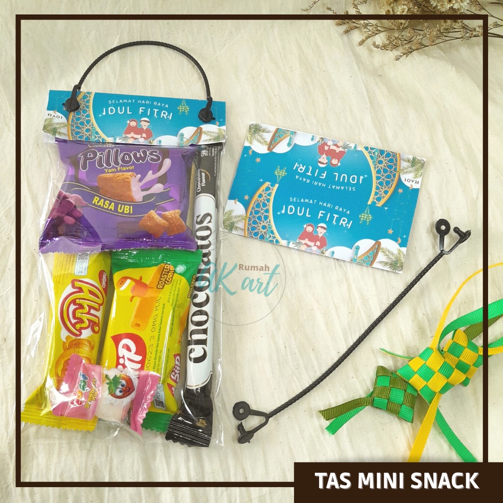 

(Isi 10 set) LABEL PLASTIK TAS untuk Snack Ampau Lebaran IDUL FITRI, Hampers mini lebaran-Angpao Jajanan