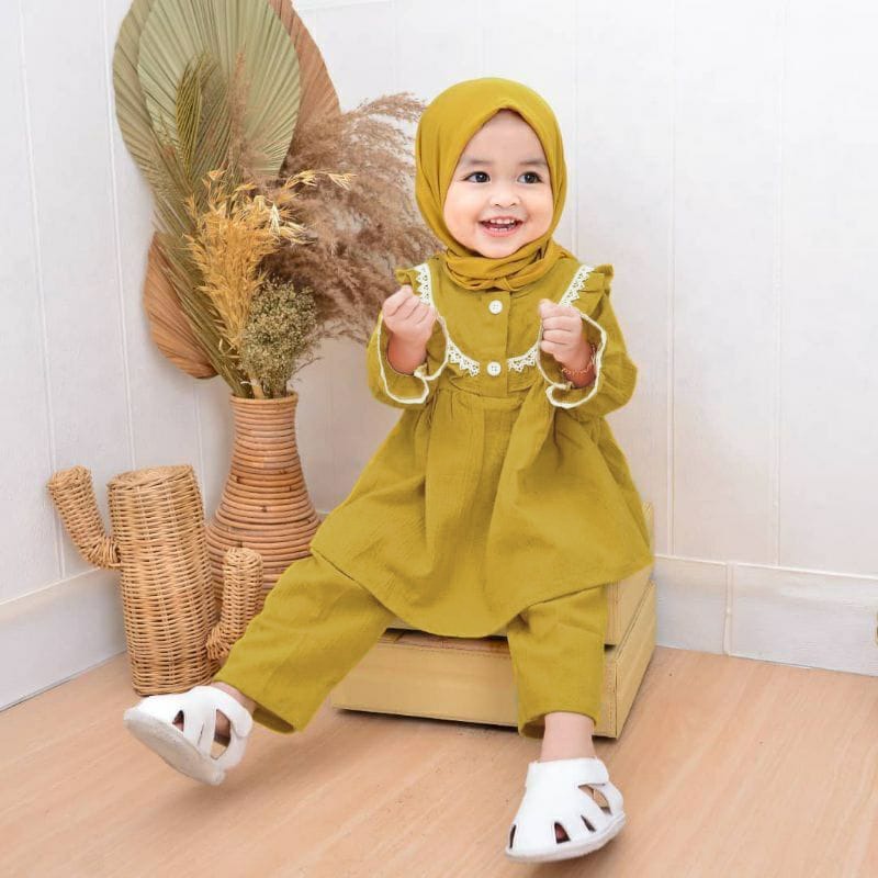 Baju Anak Perempuan / Setelan Anak Perempuan / One Set Anak Perempuan / Setelan Anak Perempuan 1 - 5 Tahun / Stelan Baju Anak Perempuan Cewek / Baju Muslim Anak Perempuan