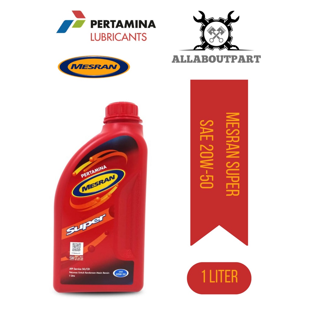Oli Mesran Super 20W-50 1 Liter (1000ml) | Oli Pertamina / Oli Mesin / Oli Motor / Oli Mobil / Pelum