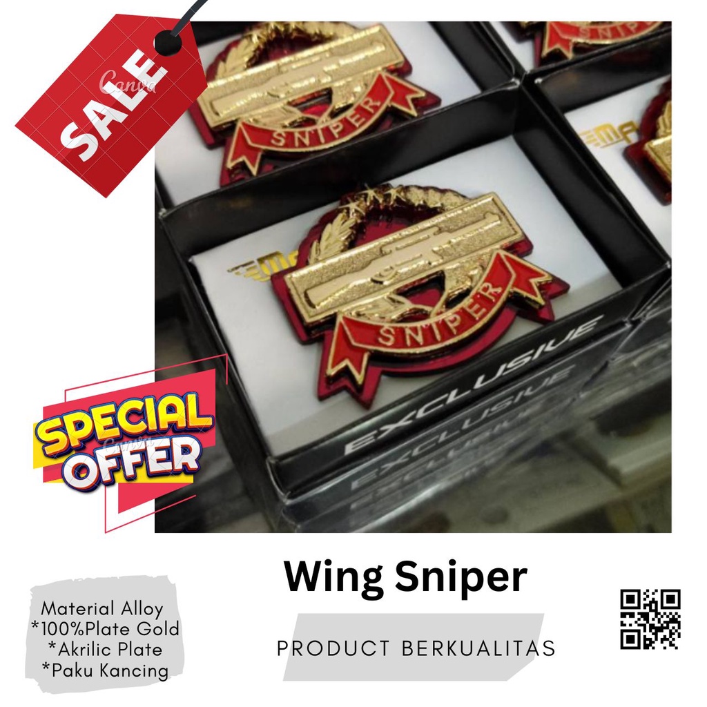 Brivet Wing / Brivet Sniper TNI /  Militer Brivet Pin Wing