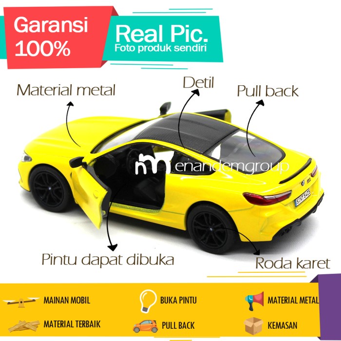 KINSMART DIECAST MAINAN MOBIL MINIATUR BMW M8 COMPETITION COUPE TERLARIS