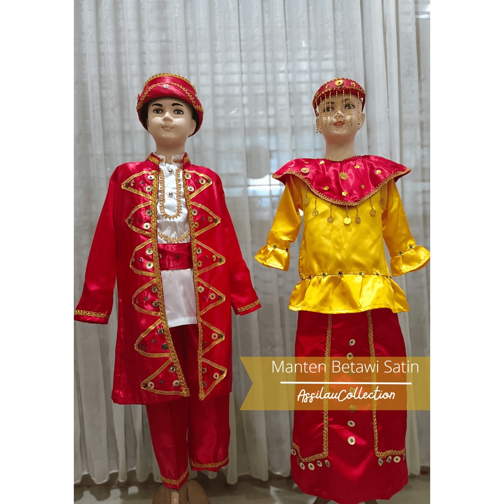 Baju adat anak Pengantin Betawi Satin satuan (Laki/Cewek)