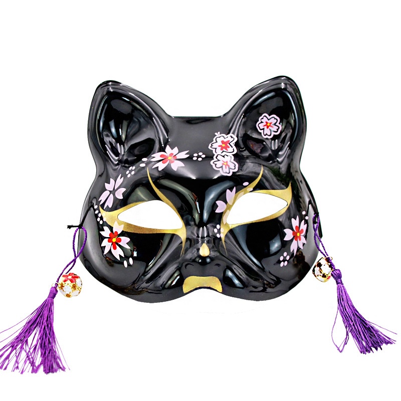 TOHB topeng kitsune black fox bunkasai japanese festival mask rubah halloween