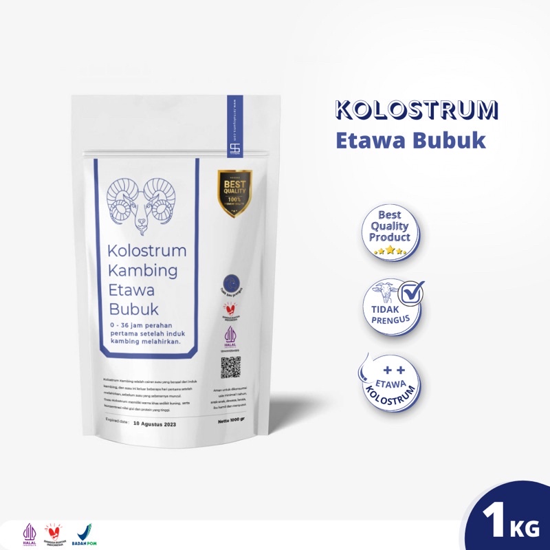 

Premium Susu Kambing Etawa Kolostrum Colostrum Bubuk Ternak Syams 1000 gram 1 Kg Murni Organik Pure