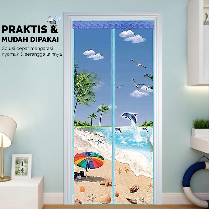 Tirai Magnet Anti Nyamuk Serat Polyester Size 90x210cm Perlengkapan Dekorasi Rumah Tangga Import - M2 - 88_Blanketstore