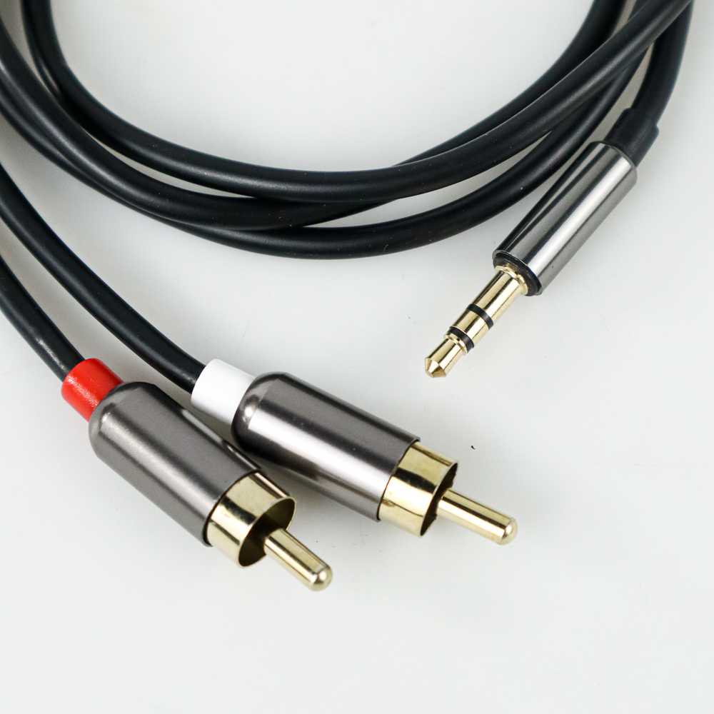 Kabel AUX 3.5mm Male ke RCA Male 100 cm
