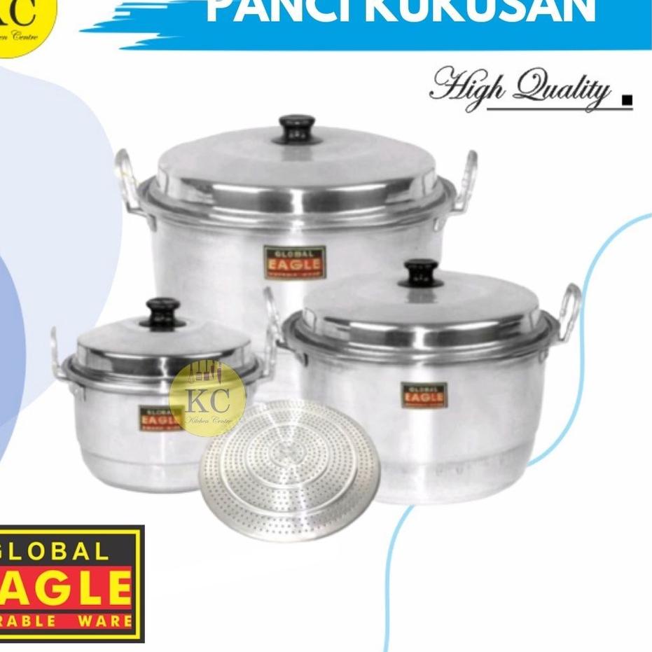 ۩ Panci Eagle Dandang Alumunium Langseng Kukusan Panci Steamer Panci Masak Global Eagle Pamci Rebus 