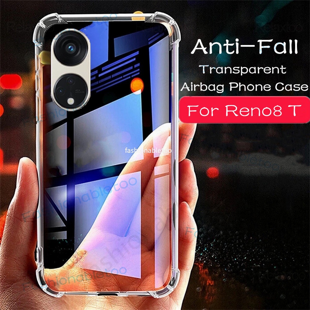 Soft Case Silikon Oppo Reno 8T 4G Reno 8T 5G Bening Transparant Airbag Anti Crack Tebal