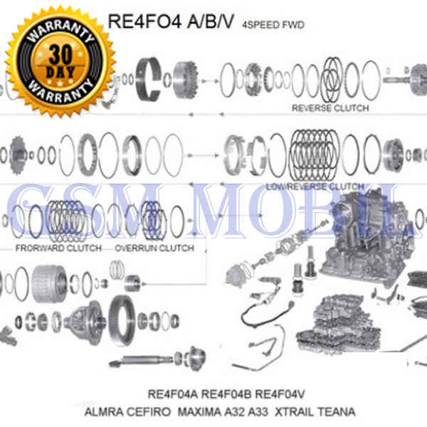 Kampas Kopling Matic Cefiro Xtrail T30 RE4F04A-V 31532-80X16 - 7537