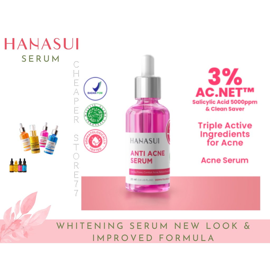 HANASUI - SERUM 4 VARIANCE - VIT C - ACNE - VIT C + COLLAGEN + GOLD 20 ML - SERUM WAJAH - SERUM MUKA - SERUM PERAWATAN WAJAH