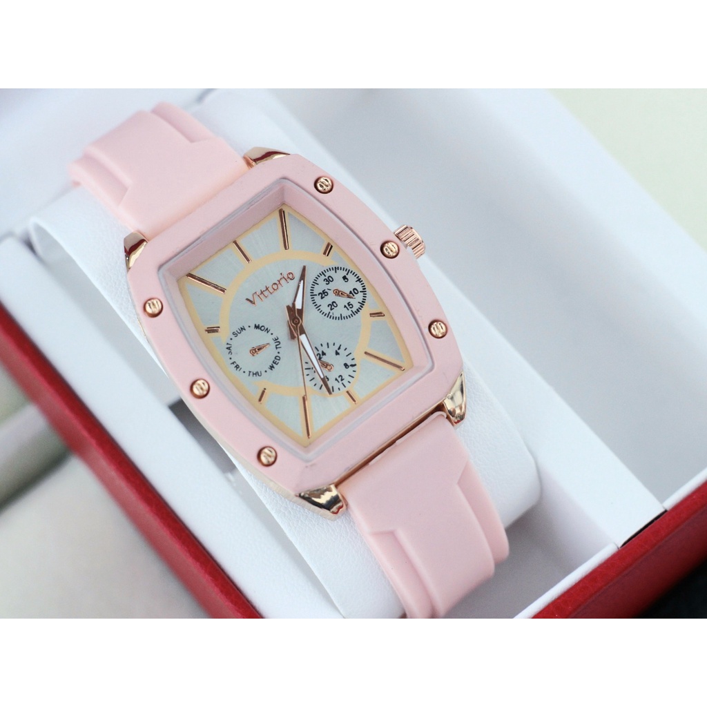 Jam Tangan Wanita Fashion W3315K Tali Rubber Free Box &amp; Baterai Cadangan