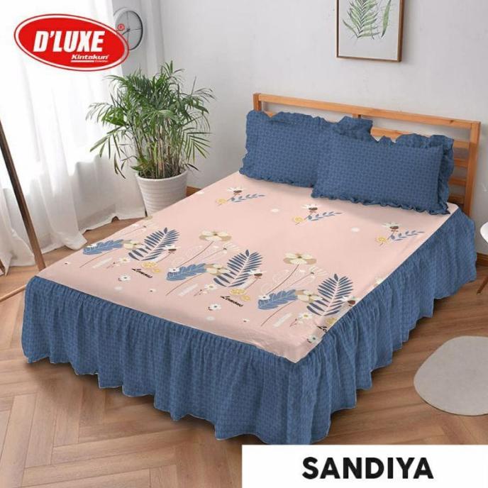 MURAH Sprei Rumbai KINTAKUN 160 180 Queen King Motif Daun Leaf Peach SANDIYA