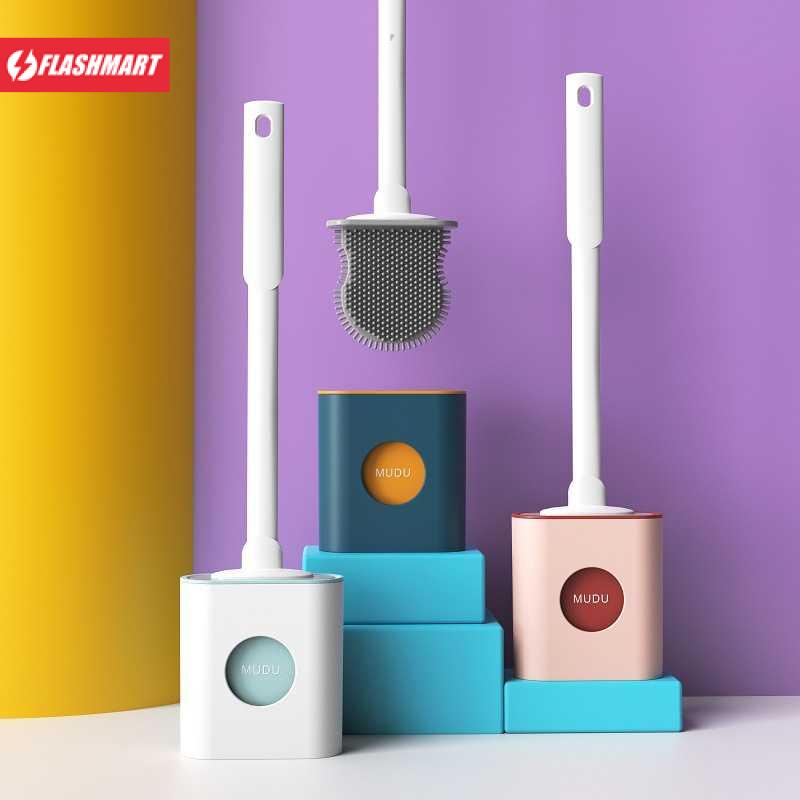 Flashmart MUDU Sikat Toilet WC Brush with Quick Drying Holder Base - KT-909