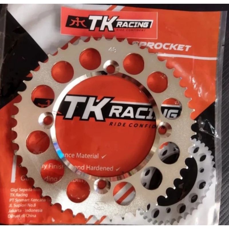 Gir belakang KLX TK racing 40 41 42 43 44 45 46 47 48 50 51 52 53 54 55 , gigi tarik