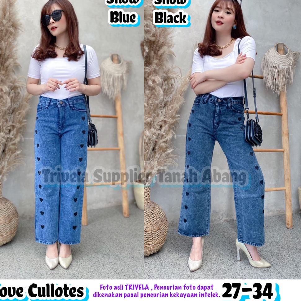 LANGSUNG ATC Kulot Jeans Love Wanita / Love Cullotes / Kulot Love Jumbo / Kulot Love 27-34