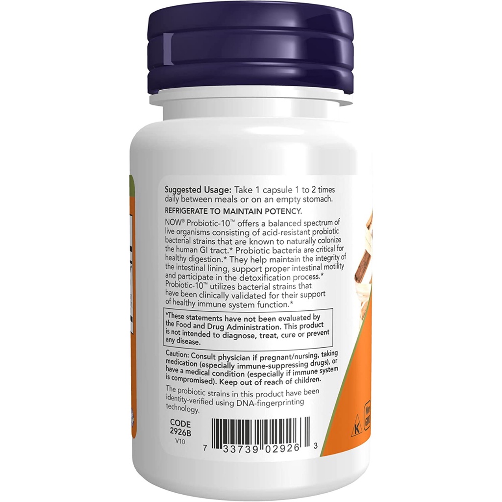 Now Foods NowFoods Probiotic-10 Probiotic 10 25 Billion 50 Veg Vitamin Probiotik