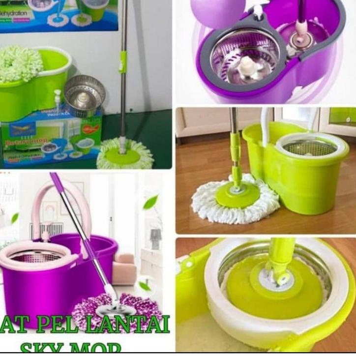 ✭ SPIN MOP ALAT PEL PUTAR STAINLESS OTOMATIS/ALAT PEL LANTAI/ROTARY MOP ❆