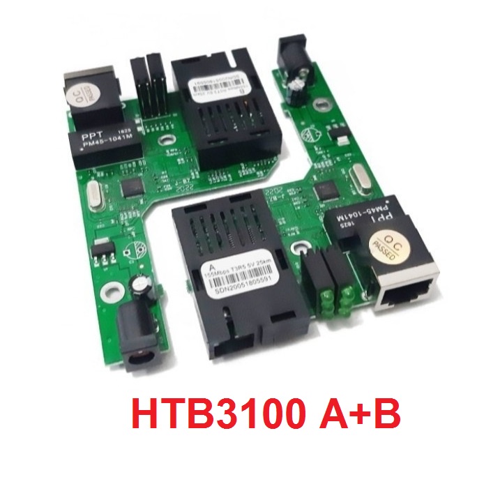 PCB Board HTB-3100 A B GS GS03 Optic Optical Media Converter 100Mbps 1000M Adaptor Ethernet Fiber Media Switch Rj45 SC FO