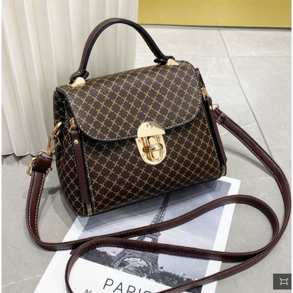 JK 3001 1KG MUAT 2PCS TAS SELEMPANG WANITA FASHION IMPORT HANDBAG MINI MOTIF ELEGAN E5665 P9073