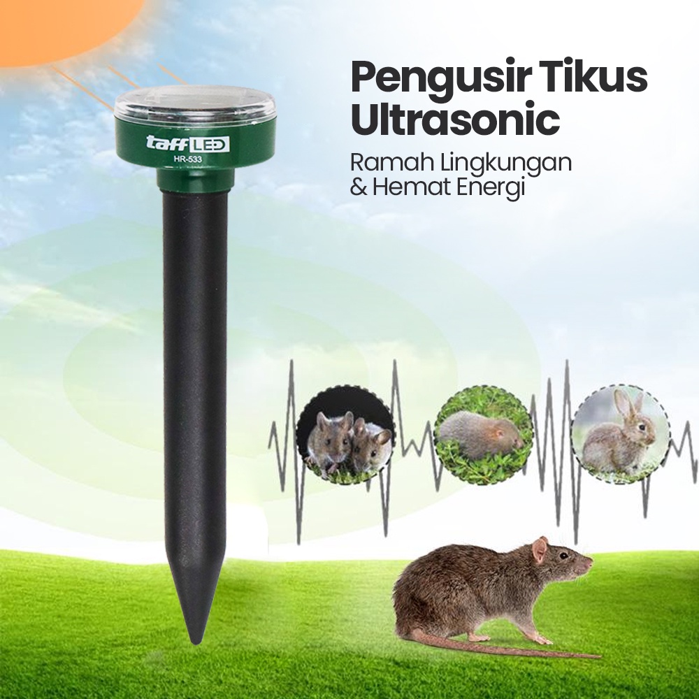 Alat Pengusir Tikus Ultrasonic Solar Power Pengusir Hama Tikus Rumah Kebun Taman Ampuh