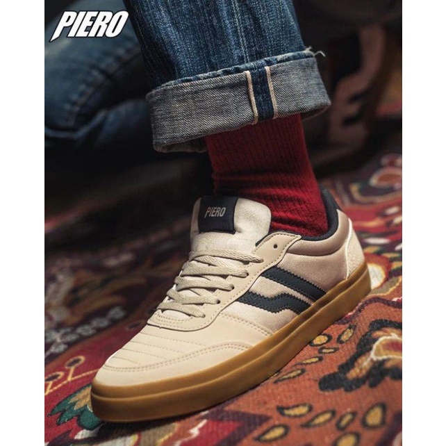 piero Alaska white cream gum sneakers sepatu casual original