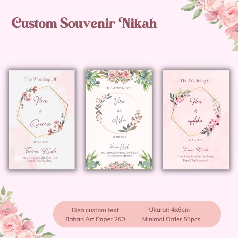 Kartu Souvenir Nikah / Card Wedding Souvenir