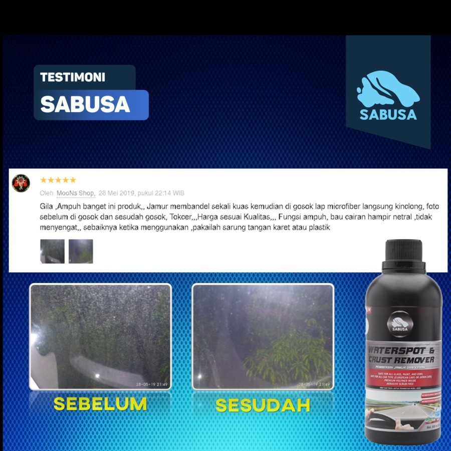 SABUSA Obat Penghilang Jamur Kaca Spion Mobil Motor Helm Pembersih Kerak Anti Jamur