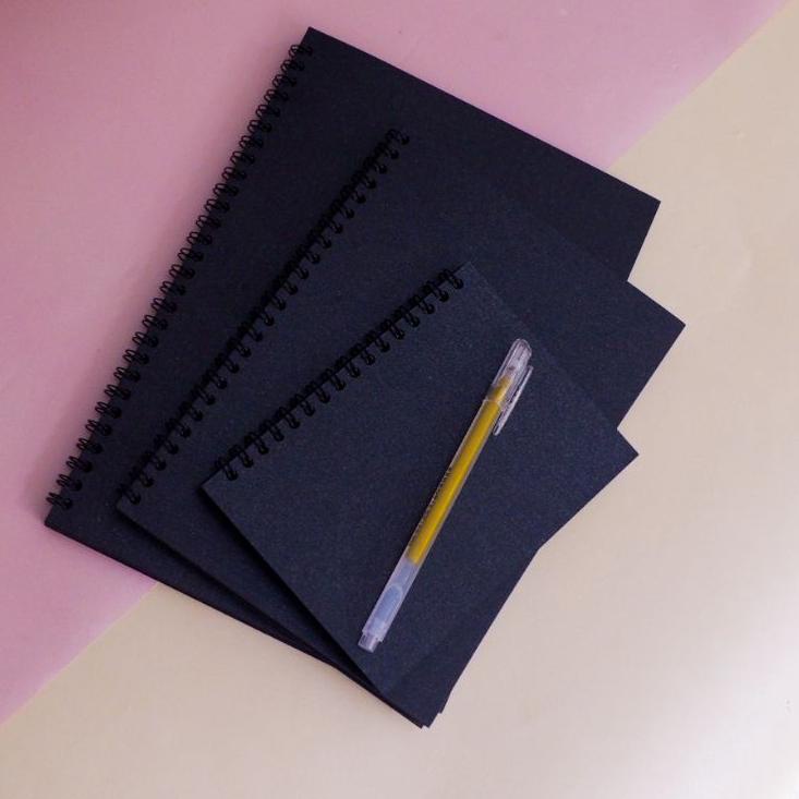 

Promo besar Buku Hitam Polos B5 A5 A6 Sketchbook hitam Buku Seketsa Hitam Sketchbook Black Paper Brusphen