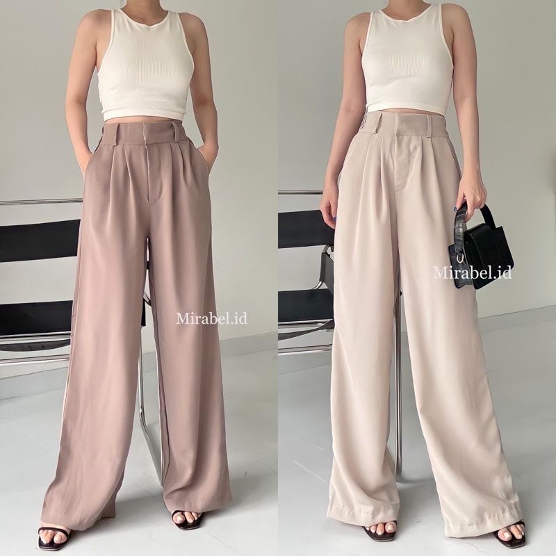 Loose Pants 332 Trousers Wanita [PART 2] Celana Anti Kusut - Celana Kulot Wanita - Celana Kantor Formal / Casual