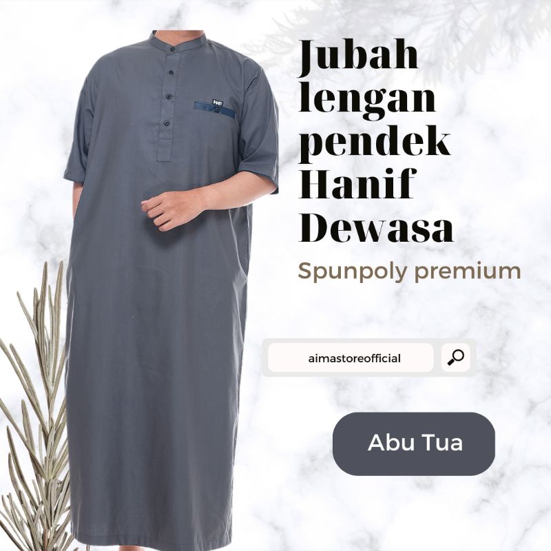 BAJU GAMIS PRIA DEWASA, JUBAH HANIF LENGAN PENDEK, GAMIS MURAH PRIA BRAND LOKAL ORIGINAL ASLI (BISA 