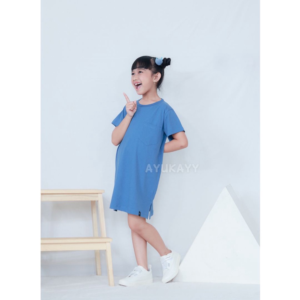 Baju Anak Perempuan Dress Poket Oversize by Ayukayy