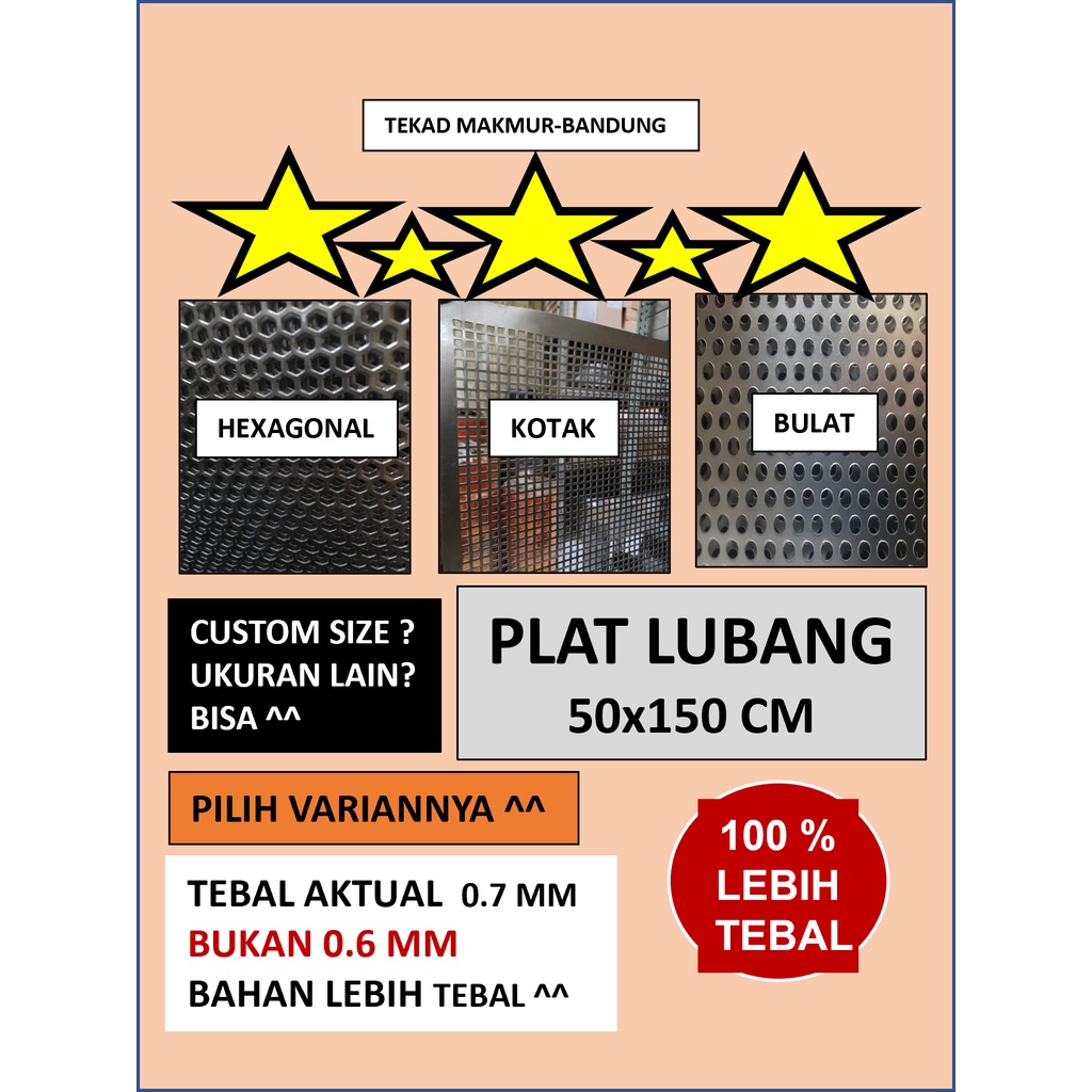 Plat 50x150 - Plat Besi Ram Speaker -  Ram Grill Plat Lubang