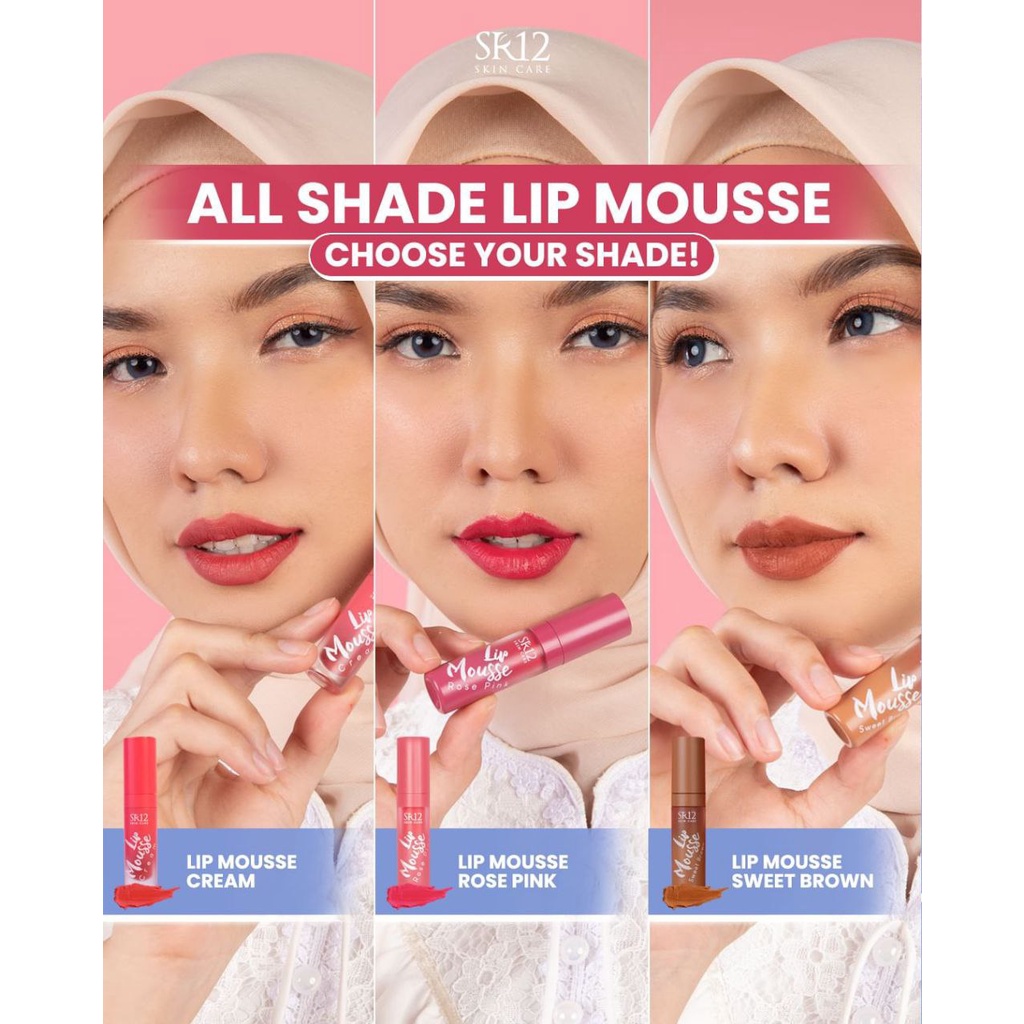 SR12 Lip Mousse Sweet Brown 2gr Melembabkan Bibir Warna Cokelat Tahan Lama