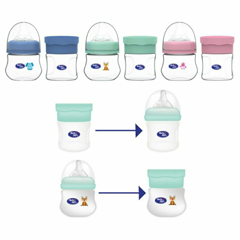 Baby Safe Feeding Bottle Natural Wide Neck 150ml, 250ml &amp; Food Container 120ml